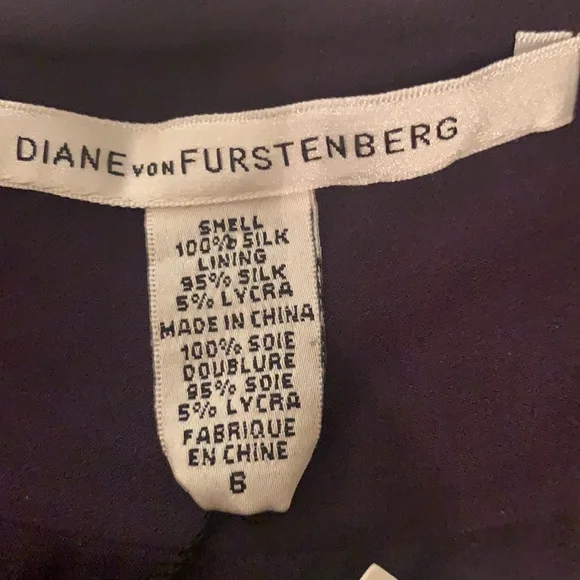 Diane Von Furstenberg Purple Sheath Dress with Long Bishop Sleeves for Cocktail - Picture 9 of 11